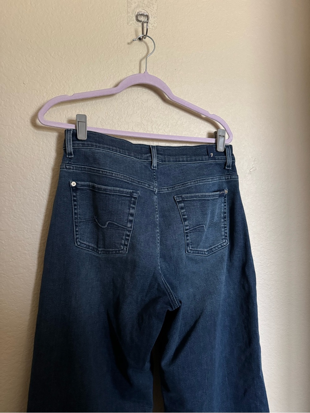 7 FOR ALL MANKIND - Bonnie curvilinear raw cut jeans size 28 dark blue barrel - Picture 7 of 10